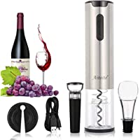 Aitsite Sacacorchos Electrico Abridor de vino eléctrico con Cortador de Papel-Vertedor-Tapón de Vino Silicona de Vacío y…